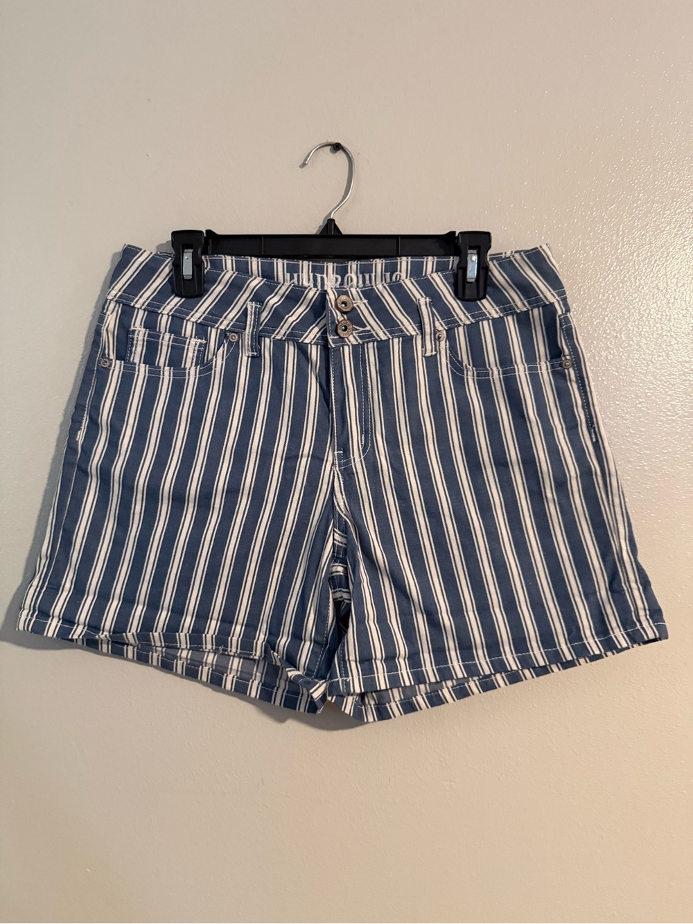 Hydraulic Blue & White Striped Denim Shorts | Size 9